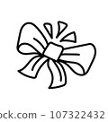 bow tie icon doodle line art on white background 107322432