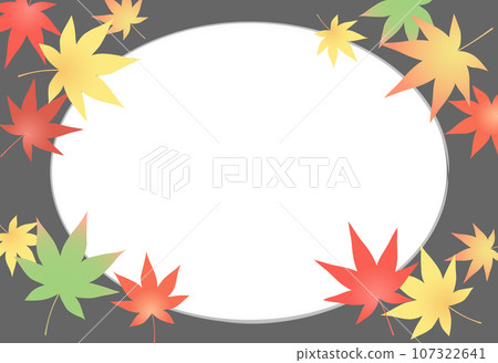 Japanese style frame of autumn leaves 107322641