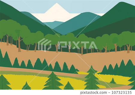 Hiking background illustration trees and mountains 4 Hiking background illustration trees and mountains 4 107323135