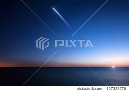 AI generated image/Comet falling on the horizon 3 AI generated image/Comet falling on the horizon 3 107323776