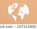 map world on pastel white paper background 107323806