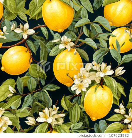 Seamless pattern Vintage Lemon , watercolor design , AI generated Seamless pattern Vintage Lemon , watercolor design , AI generated 107323982