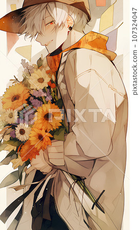 Boy holding a bouquet of flowers: Smartphone wallpaper size Boy holding a bouquet of flowers: Smartphone wallpaper size 107324047