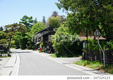 輕井澤追分信濃追分宿的清新綠色街道 107324125