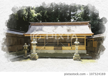 水彩風格岩石神社節神社兵庫縣紫蘇市 水彩風格岩石神社節神社兵庫縣紫蘇市 107324169