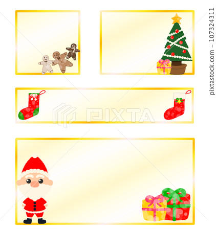 Shining decorative frame with Christmas illustration Shining decorative frame with Christmas illustration 107324311
