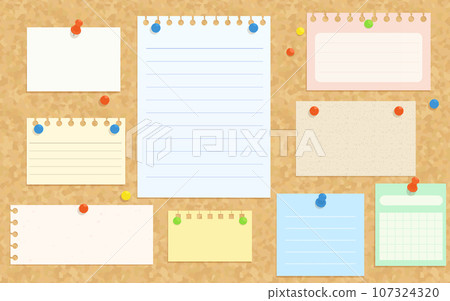 軟木板貼有很多筆記 軟木板貼有很多筆記 107324320