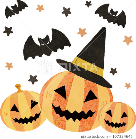 Halloween decoration decoration October autumn pumpkin jack-o-lantern hand-drawn cute illustration material Halloween decoration decoration October autumn pumpkin jack-o-lantern hand-drawn cute illustration material 107324645