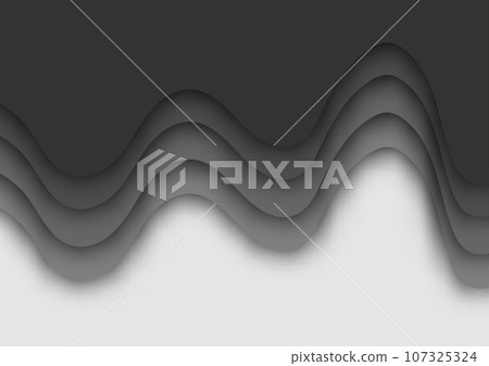 Abstract black and white line wave signal presentation background 107325324