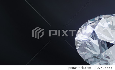 Half of round Gem close up on dark backdrop. Half of round Gem close up on dark backdrop. 107325533