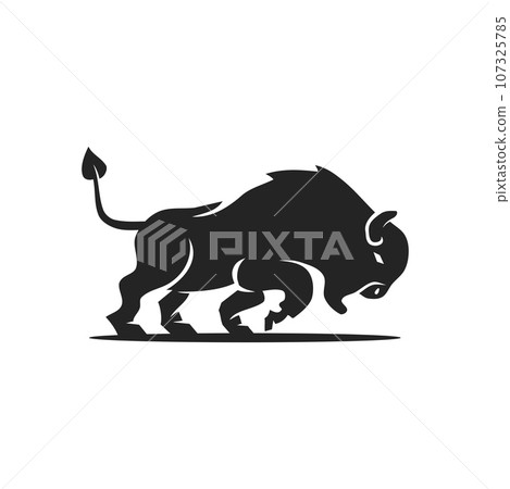 Bison logo template Isolated. Brand Identity. Icon Abstract Vector graphic 107325785