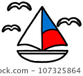 Seagull and yacht 107325864