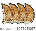 Gyoza lined up 107325867