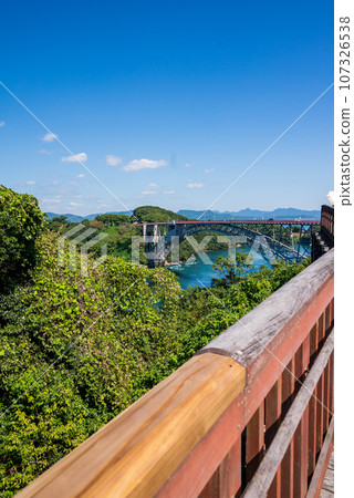 Swirl scenery visible from Saikai Bridge under a clear blue sky 107326538