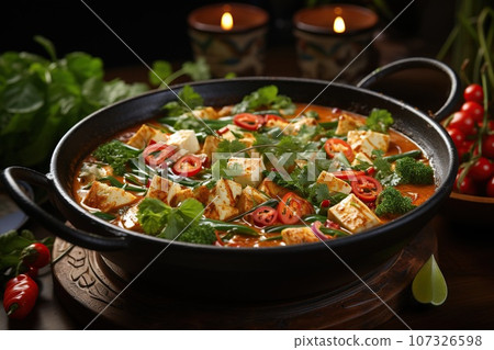 Revel in the fiery and aromatic red curry 107326598