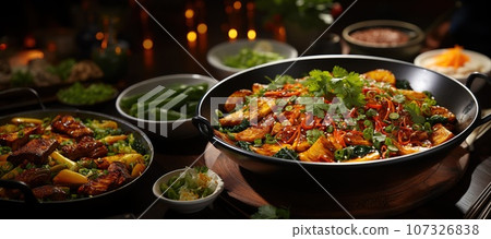 Experience the enticing flavors of Thai-style turmeric pork stir-fry Experience the enticing flavors of Thai-style turmeric pork stir-fry 107326838