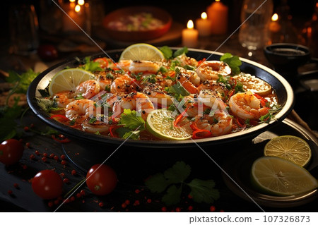 Tom Yum Goong: Indulge in the tantalizing flavors of this spicy 107326873