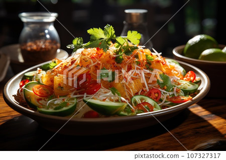 noodles with meat in soup noodles with meat in soup 107327317
