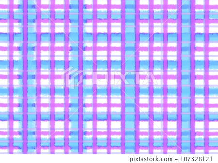 Blue check pattern illustration for crayon postcard 107328121