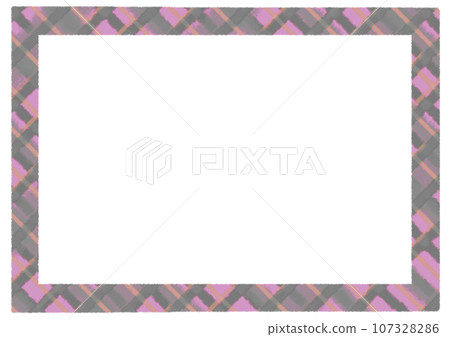 Crayon postcard pink and black checkered frame material Crayon postcard pink and black checkered frame material 107328286