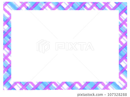 Crayon postcard blue check pattern frame material Crayon postcard blue check pattern frame material 107328288