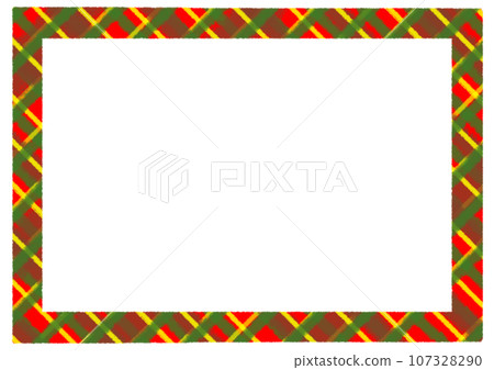 Christmas-colored checkered frame material for crayon postcards Christmas-colored checkered frame material for crayon postcards 107328290
