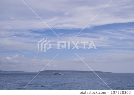 Off the coast of Wakayama Prefecture, Shionomisaki and a cargo ship from a boat 107328303