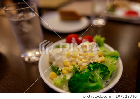 vegetable salad on the table 107328386