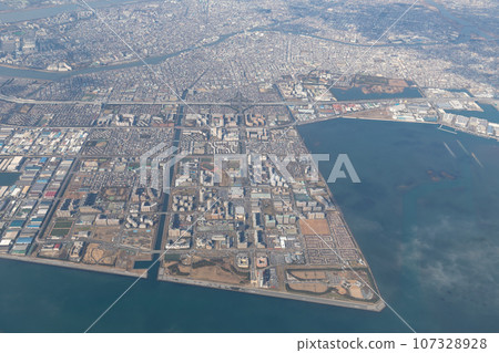 Chiba_ Landfill landscape near Urayasu 107328928