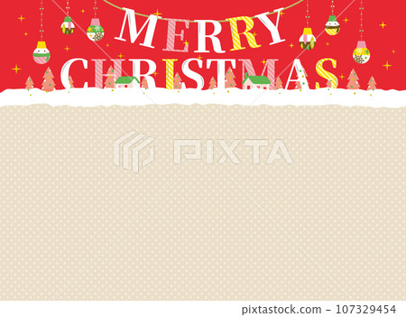 Snowy Christmas frame with Christmas letters Snowy Christmas frame with Christmas letters 107329454