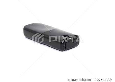 Pocket perfume on white background with selective focus Pocket perfume on white background with selective focus 107329742
