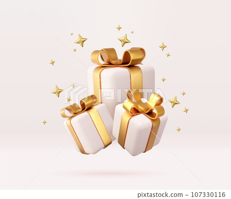 3d white gift boxes 107330116