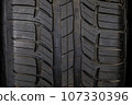 New car tire background with texture transport industry 107330396