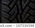 New car tire background with texture transport industry 107330398
