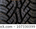 New car tire background with texture transport industry 107330399