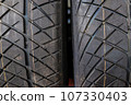 New car tire background with texture transport industry 107330403