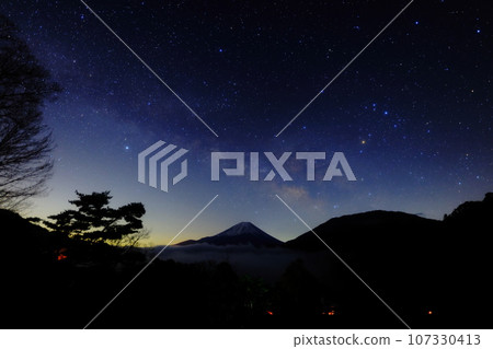 Mt. Fuji, Scorpius and the Milky Way from Lake Motosu Mt. Fuji, Scorpius and the Milky Way from Lake Motosu 107330413