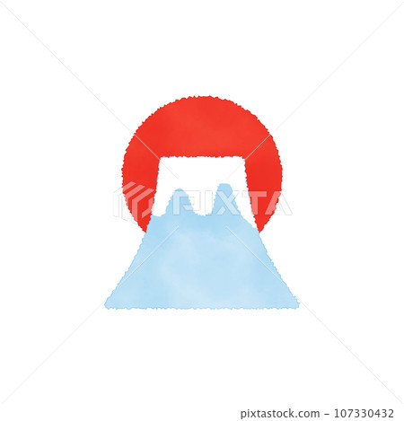 Watercolor style icon illustration of Mt. Fuji 107330432