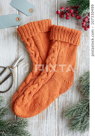 Wool knitted socks 107330499