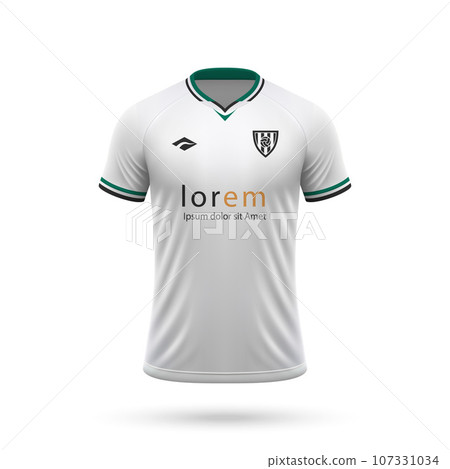 3d realistic soccer jersey in Borussia Moengladbach style, shirt template football kit 2023 107331034