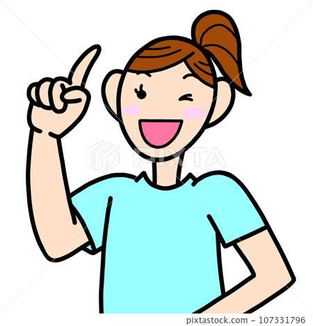 Illustration of a woman giving one point advice Illustration of a woman giving one point advice 107331796