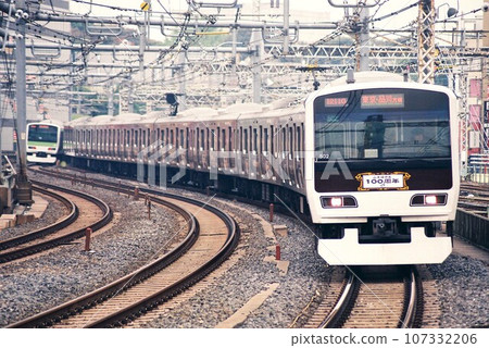 Yamanote Line E231 series 500 series entering Okachimachi (Yamanote Line 100th anniversary commemorative train) Yamanote Line E231 series 500 series entering Okachimachi (Yamanote Line 100th anniversary commemorative train) 107332206