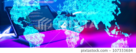 Server logs analysis. Closeup developing programming and coding technologies. Developer working on web sites codes in office. 107333684