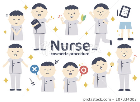 Beauty medical nurse illustration set Beauty medical nurse illustration set 107334002