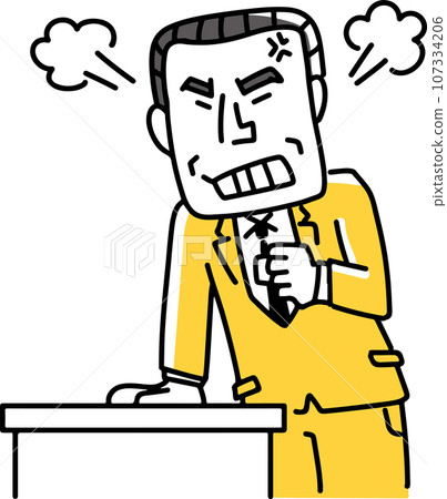 angry middle-aged male employee 107334206