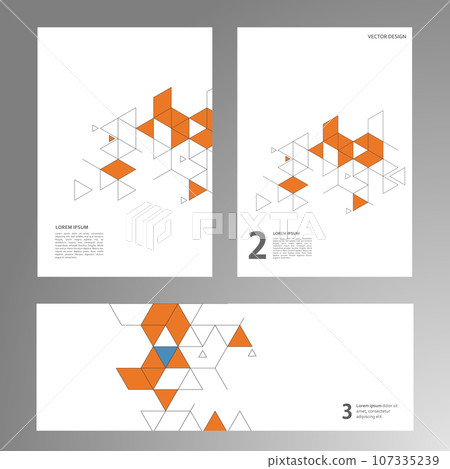 Abstract geometric composition with decorative triangles. Vector business design. Technology art modern illustration Abstract geometric composition with decorative triangles. Vector business design. Technology art modern illustration 107335239