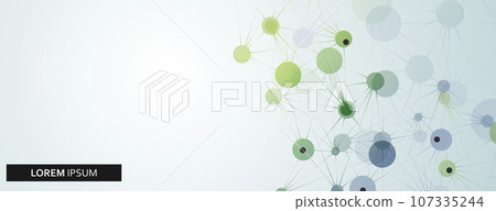 Vector future technology design template. Abstract connecting dots and lines. Geometric illustratuion Vector future technology design template. Abstract connecting dots and lines. Geometric illustratuion 107335244