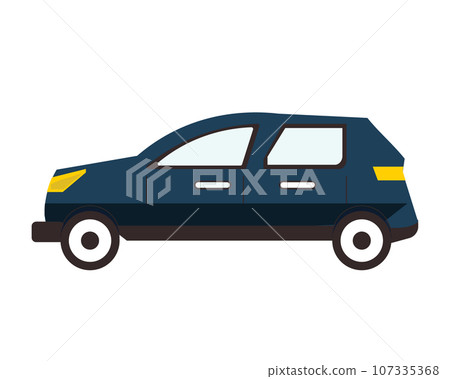 深藍色的車。向量圖 深藍色的車。向量圖 107335368