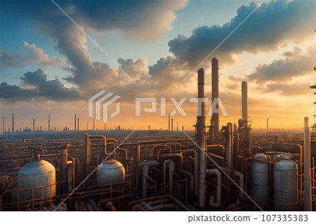 Chimneys and piping in industrial areas 4 107335383
