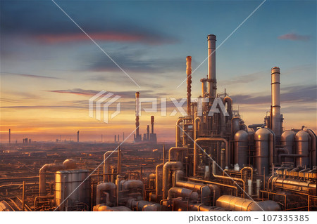 Chimneys and piping in industrial areas 6 107335385